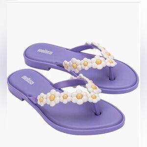 Mini Melissa Lilac and Daisy Flip Flops